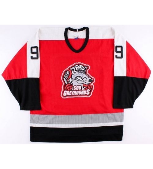 Custom OHL Sault Ste Marie Soo Greyhounds 1995 99 99 Wayne Gretzky Hockey Jersey Road Red